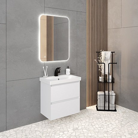 Тумба под раковину Creto Style 60 см белая глянцевая, 16-2060W рис 7