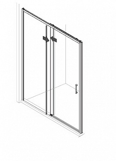 Душевая дверь Creto Nota 122-WTW-120-C-B-6 стекло прозрачное EASY CLEAN профиль черный, 120х200 см рис 5