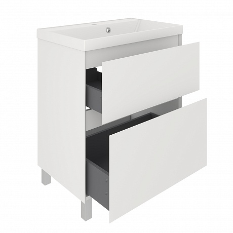 Тумба с раковиной Creto Astoria 70 см белая глянцевая, 15-2070W рис 3