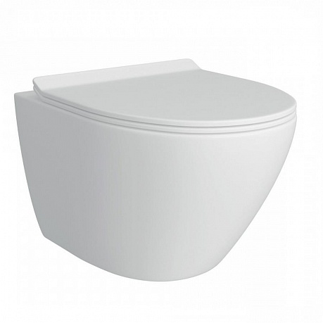 Унитаз подвесной безободковый Creto Cer C5 1005-005Cer-С5W с крышкой-сиденьем микролифт, белый рис 11