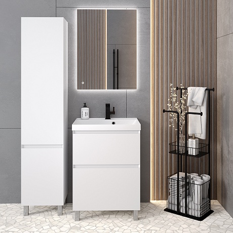 Тумба с раковиной Creto Astoria 60 см белая глянцевая, 15-2060W рис 6