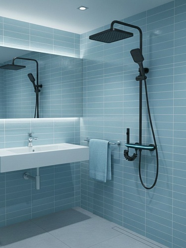 Душевая стойка Creto Волна 4 режима, оружейная сталь матовая, CRE-DS-007 рис 6