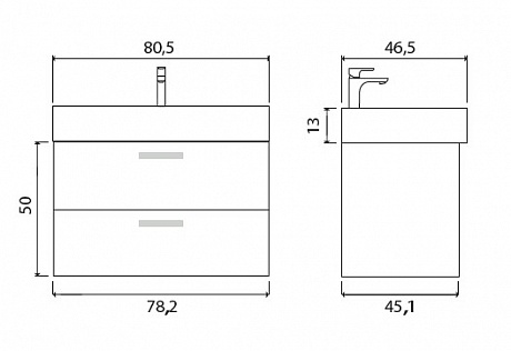 Тумба с раковиной Creto Tivoli Bamenda 80 рис 4