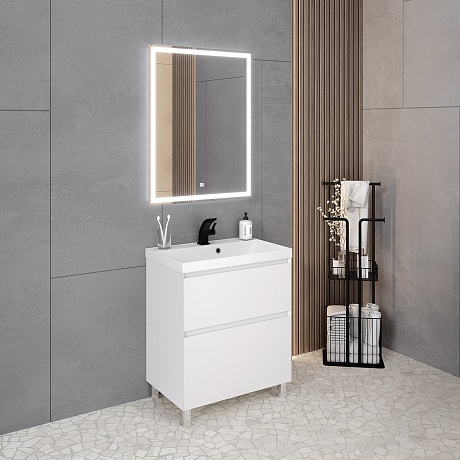 Тумба под раковину Creto Astoria 70 см белая глянцевая, 15-2070W рис 7