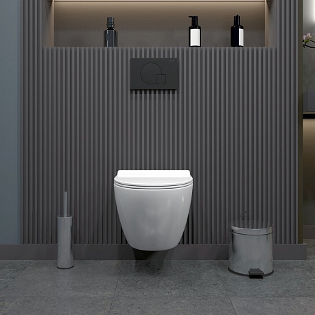 Унитаз подвесной безободковый Creto Cer C5 1005-005Cer-С5W с крышкой-сиденьем микролифт, белый рис 17