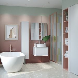 Тумба с раковиной Creto Stella 60 см белый глянец, 16-CRE35/60/ рис 8