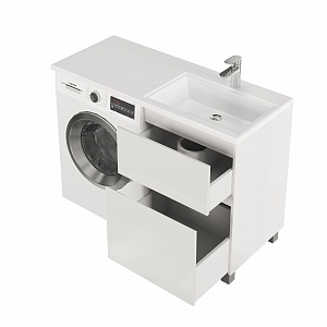 Тумба с раковиной напольная Creto Cafor White 110 правосторонняя рис 14