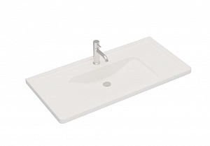 Раковина Creto Taormina 100х49 искусственный камень Solid Surface белая матовая без перелива 1188-001