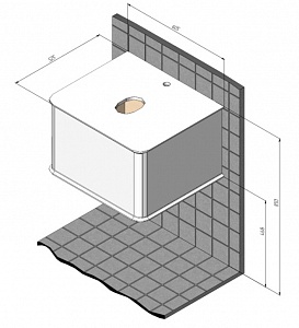 Тумба с раковиной Creto Stella 60 см белый глянец, 16-CRE35/60/ рис 24
