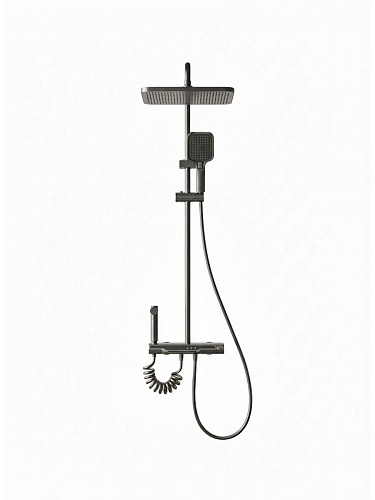 Душевая стойка Creto Струя 4 режима, оружейная сталь матовая, CRE-DS-004