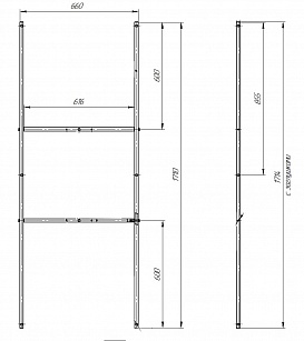 Каркас для ванны 175-180х70 см Creto K17518070 черный рис 2