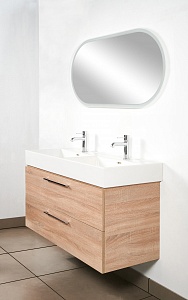 Тумба с раковиной подвесная Creto Bamenda 120 две чаши рис 5