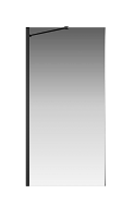 Боковая перегородка Creto Tenta 123-SP-100-C-B-8 стекло прозрачное EASY CLEAN, профиль черный, 100х200 см