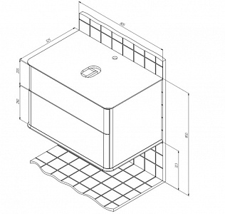 Тумба с раковиной Creto Stella 80 см белый глянец, 16-CRE50/80/ рис 29