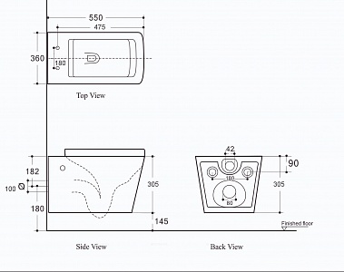 Комплект Creto Logan L2 1002-002-L2BLMAT подвесной унитаз + инсталляция Creto Standart 1.0 рис 21