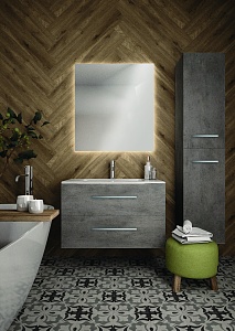 Тумба с раковиной подвесная Creto Ares 60 серая рис 4