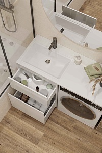 Тумба с раковиной напольная Creto Cafor White 120 левосторонняя рис 17