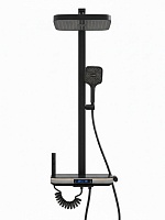 Душевая стойка Creto Фонтан 4 режима, оружейная сталь матовая, CRE-DS-010