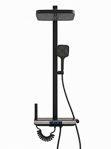 Душевая стойка Creto Фонтан 4 режима, оружейная сталь матовая, CRE-DS-010