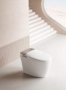 Умный унитаз приставной безободковый Creto Nex Smart 270316 с микролифтом и функцией биде, белый рис 14