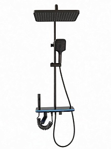 Душевая стойка Creto Кристалл 4 режима, оружейная сталь матовая, CRE-DS-005