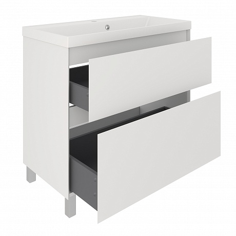 Тумба с раковиной Creto Astoria 90 см белая глянцевая, 15-2090W рис 4