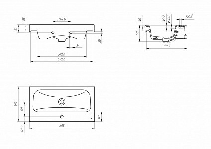 Раковина Cersanit Moduo slim 60 см белая, S-UM-MOD60SL/1 рис 4