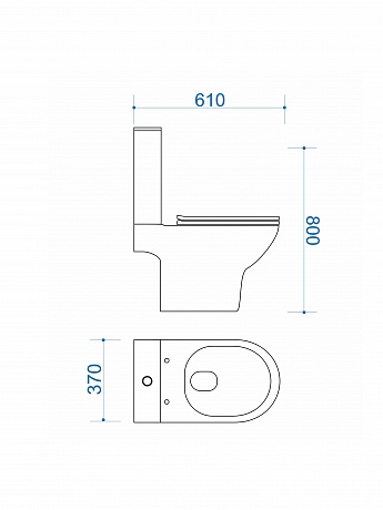 Унитаз-компакт безободковый Creto Cer C4 1803-Cer-C4NP с крышкой-сиденьем микролифт, белый рис 11
