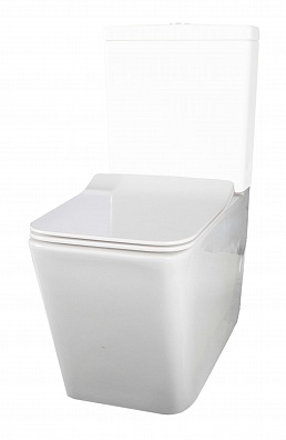 Чаша напольного унитаза безободковая Creto Logan L2 1002-004-WF с крышкой-сиденьем микролифт, белая