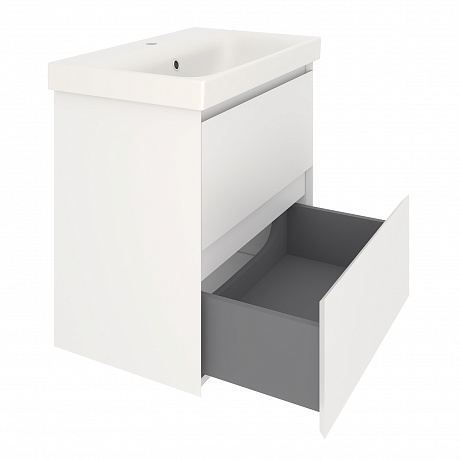 Тумба с раковиной Creto Style 60 см белая глянцевая, 16-2060W рис 2