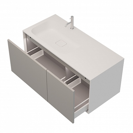 Тумба с раковиной Creto Cava 110 левая Grey Cocoa Solid с подсветкой, 20-110G рис 4