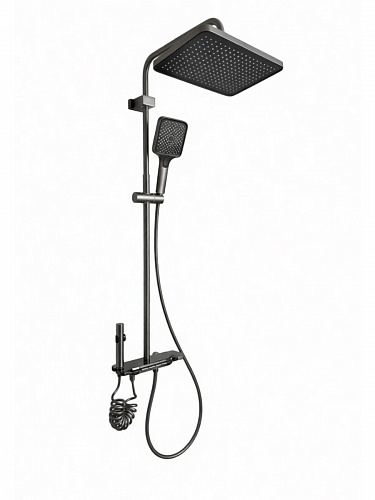 Душевая стойка Creto Поток 4 режима, оружейная сталь матовая, CRE-DS-009 рис 2