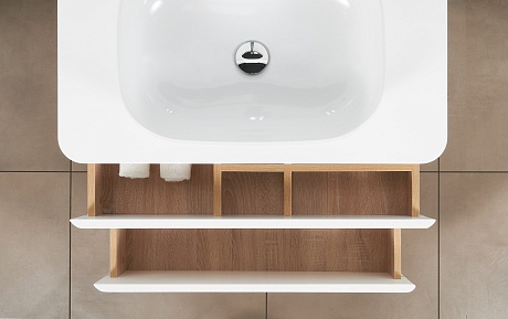 Тумба с раковиной Creto Stella 80 см белый глянец, 16-CRE50/80/ рис 20