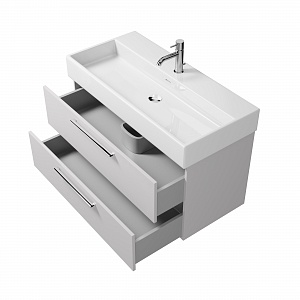 Тумба с раковиной подвесная Creto Tivoli 100 белая рис 3