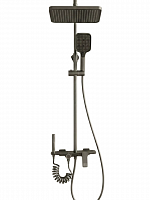 Душевая стойка Creto Горизонт 4 режима, оружейная сталь матовая, CRE-DS-006