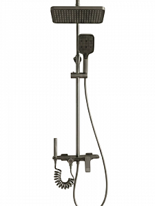 Душевая стойка Creto Горизонт 4 режима, оружейная сталь матовая, CRE-DS-006