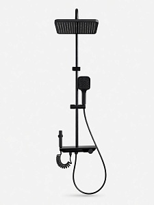 Душевая стойка Creto Исток 1 режим, оружейная сталь матовая, CRE-DS-008