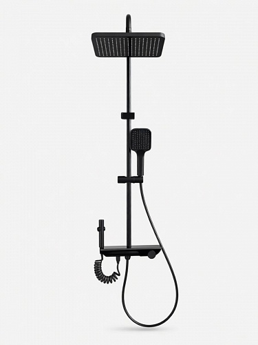 Душевая стойка Creto Исток 1 режим, оружейная сталь матовая, CRE-DS-008