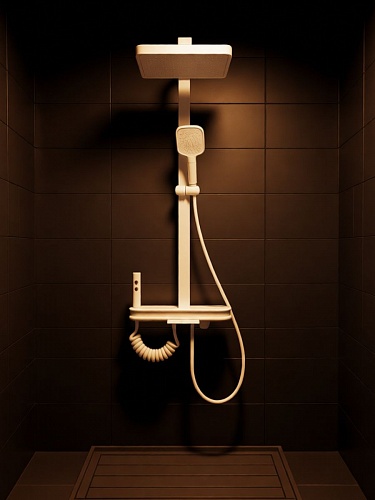 Душевая стойка Creto Бриз 4 режима, слоновая кость матовая, CRE-DS-001 рис 3