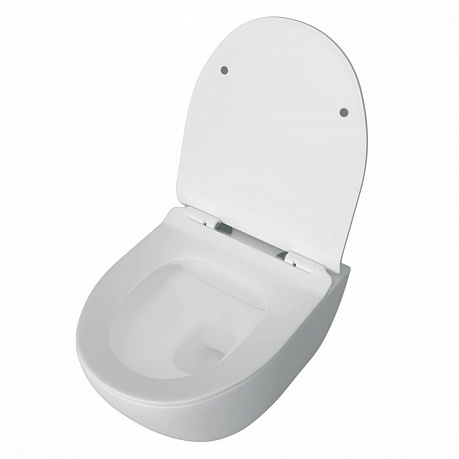 Унитаз подвесной безободковый Creto Cer C5 1005-005Cer-С5W с крышкой-сиденьем микролифт, белый рис 12