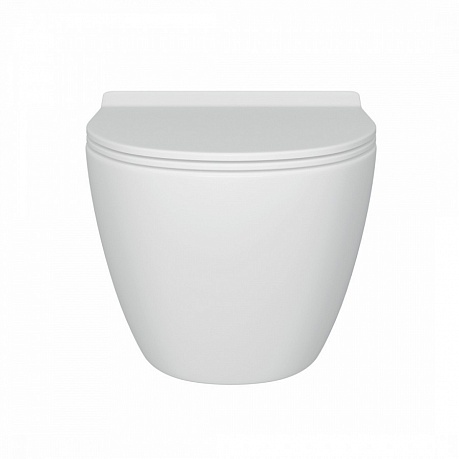 Унитаз подвесной безободковый Creto Cer C5 1005-005Cer-С5W с крышкой-сиденьем микролифт, белый рис 14