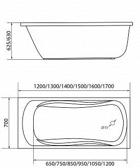 Акриловая ванна Creto Classio 150х70 см 10-15070 рис 3