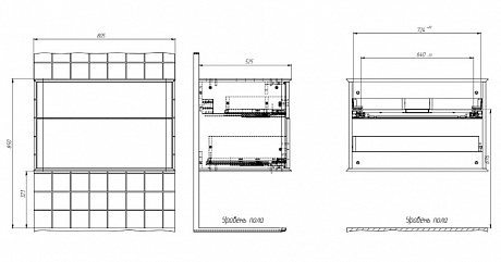 Тумба с раковиной Creto Stella 80 см белый глянец, 16-CRE50/80/ рис 30