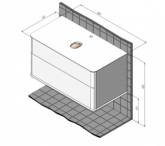 Тумба с раковиной Creto Stella 100 см белый глянец, 16-CRE50/100/ рис 16