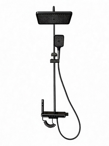 Душевая стойка Creto Океан 4 режима, оружейная сталь матовая, CRE-DS-002