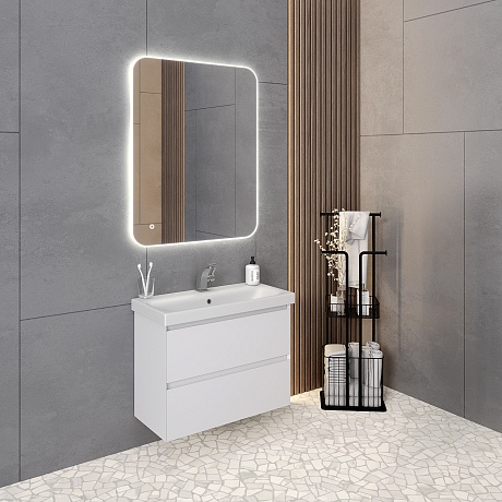 Тумба с раковиной Creto Style 80 см белая глянцевая, 16-2080W рис 7