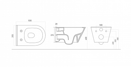 Комплект Creto Logan L3 1003-002-L3BlMat подвесной унитаз + инсталляция Creto Standart 1.0 рис 25