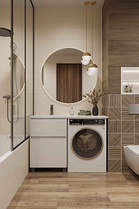 Тумба с раковиной напольная Creto Cafor White 120 левосторонняя рис 16