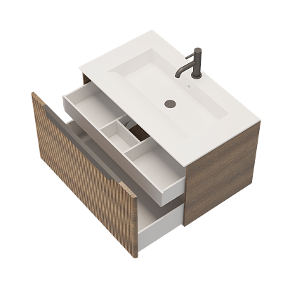 Тумба с раковиной Creto Luna Wood 80 см 17-WD80 рис 3