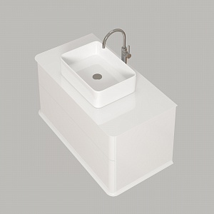 Тумба с раковиной Creto Stella 100 см белый глянец, 16-CRE50/100/ рис 4